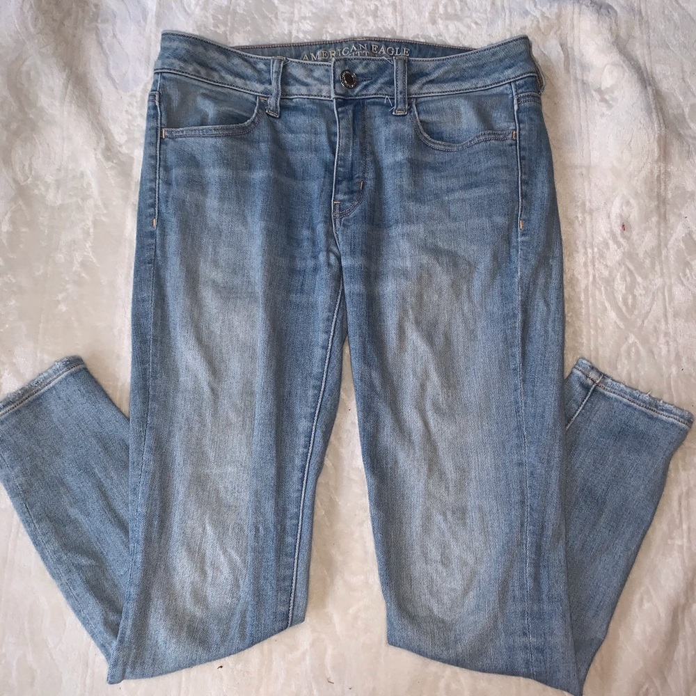 Blue skinny jeans
